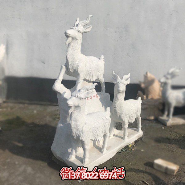 十二生肖石雕擺件，美化園林景觀