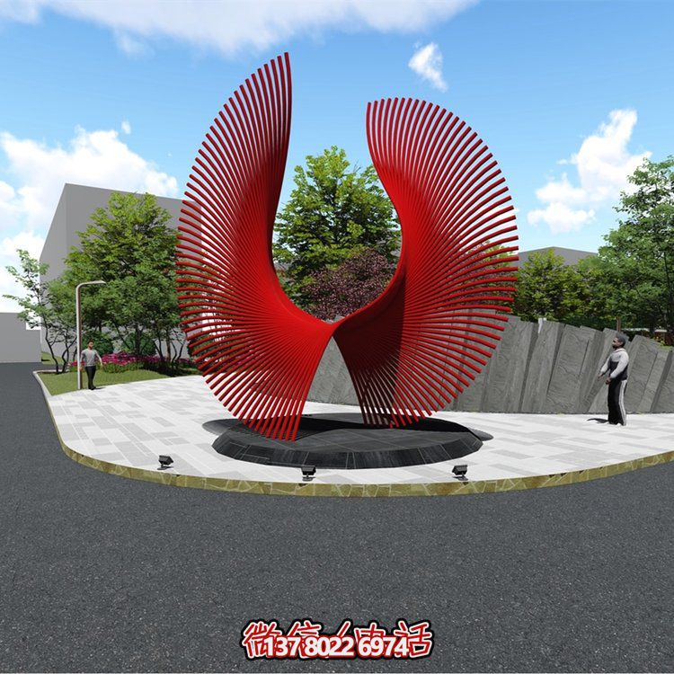 創(chuàng)意抽象大型戶外不銹鋼彩繪景觀擺件——提升廣場(chǎng)美觀度