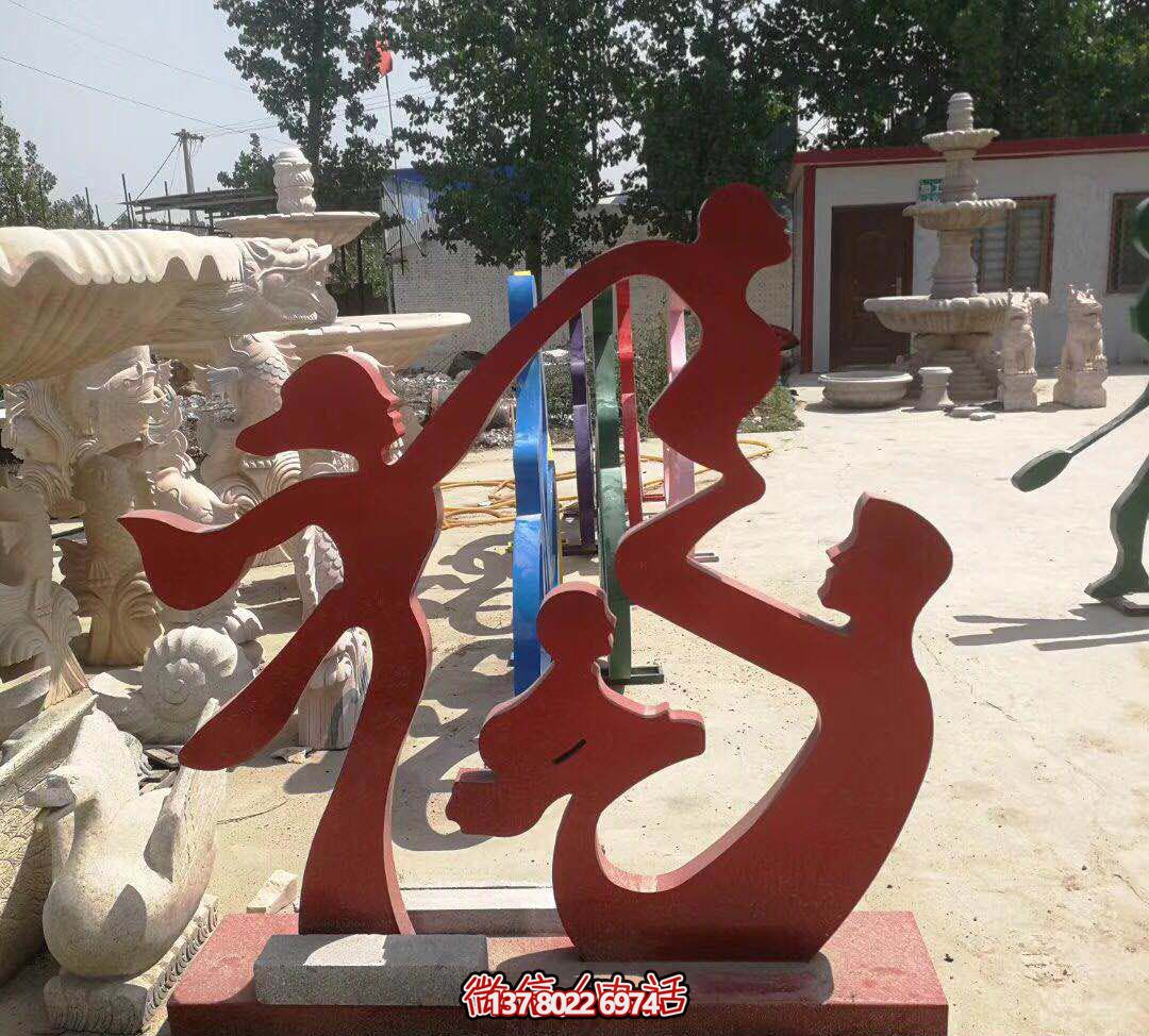 不銹鋼創(chuàng)意福字雕塑，點(diǎn)亮公園里的每一個角落