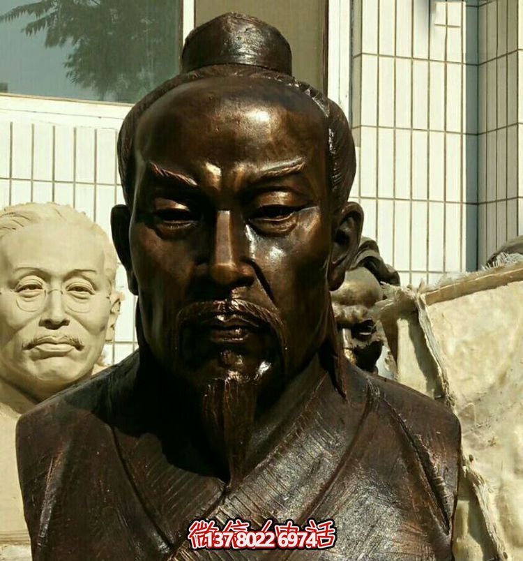 仿銅雕孟子胸像玻璃鋼園林校園雕塑 仿銅雕孟子胸像玻璃鋼園林校園雕塑