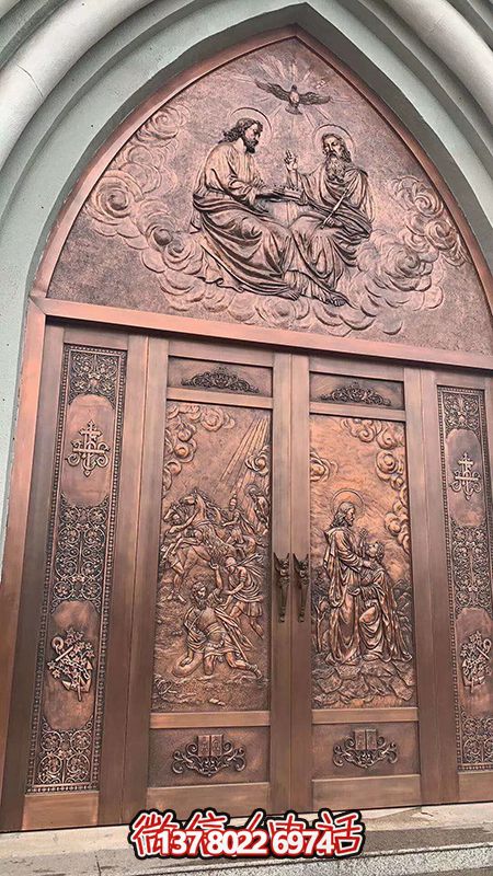 歐式浮雕銅門(mén)鍛銅裝飾門(mén)