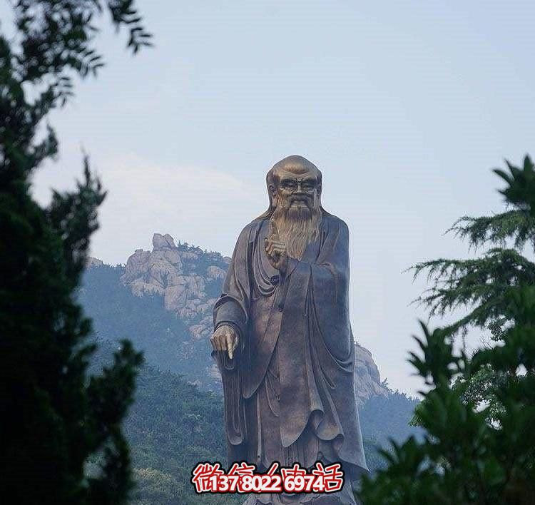戶外大型鑄銅老子雕像，仿古做舊古代名人擺件