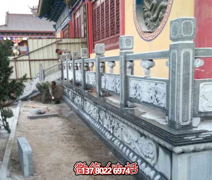 寺廟臺階青石仿古建筑防護欄桿 寺廟臺階青石仿古建筑防護欄桿