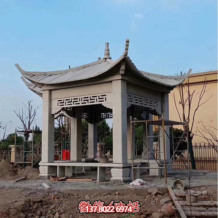 公園戶(hù)外大型六角涼亭雕塑擺件